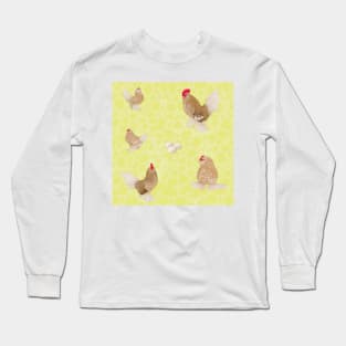 Golden Neck Belgian D'Uccle Pattern Yellow Long Sleeve T-Shirt